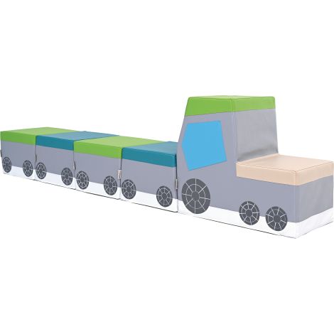 Tren modular din spuma, 215 cm lungime, pentru loc de joaca de interior, gradinita si cresa - imagine 7